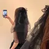 2025 Véu Luminoso Camada Dupla Barraca de Feira da Noite Adereços para Fotos de Celebridade da Internet Proposta de Casamento Certificado de Casamento Adorno de Cabeça Atacado