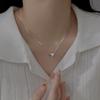 Collar de Corazón con Cadena de Caja Colgante de Corazón Estéreo Brillante Diseño de Nicho Sentido del Diseño Lujo Sencillo y Accesible Cadena para Clavícula para Mujer