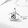 Collar transfronterizo en vivo de plata de ley s925 moissanita estilo pequeño y fragante alta calidad moissanita de 1 quilate color D collar de moissanita venta al por mayor