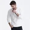 Camiseta de Manga Larga para Hombre Tendencia Primavera 2025 Tops Casuales de Cuello Redondo Camisas Básicas para Hombre
