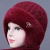 Moda de invierno gorro de lana grueso y cálido con forro polar para ancianos para mujeres, mamá, sombrero para mediana edad y ancianos