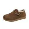 Suela gruesa con forro de felpa~ Zapatos Birkenstock completamente cerrados para mujer 2026 Otoño/Invierno Estilo Nuevo~ Mocasines Casuales Mocasines Cálidos Zapatos de Algodón
