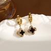 Europa e Estados Unidos explosões transfronteiriças titânio aço material real revestimento de ouro não desbota moda sorte trevo de quatro folhas brincos fabricantes atacado