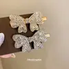 Presilha lateral de cabelo em formato de laço com strass para mulheres, luxo leve com um toque de alta qualidade, elegante presilha jacaré, acessório de cabelo versátil para uso diário e encontros