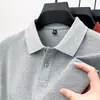 Camiseta tipo polo de algodón pesado para hombre 2024, manga corta, con cuello camisero, camiseta de color liso para el verano, estilo business casual, envío directo de una pieza