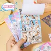 Libro de pegatinas troqueladas Yuxian, lindo gatito y cachorro con expresiones de letras creativas, material para diario, pegatinas de decoración de escenas DIY