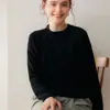 Suéter de cachemira colorido con puntos para mujer, cuello redondo, suave y holgado, con lentejuelas, cálido, de manga larga, jersey, top de punto moderno y rejuvenecedor