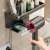Soporte para secador de pelo Dyson sin perforaciones, soporte multifuncional para secador de pelo de baño, estante colgante para baño