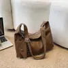 Bolso cruzado de gran capacidad para mujer, nuevo estilo 2026, moda, textura de cuero suave, bolso de hombro retro simple, bolso de axila, bolso tote