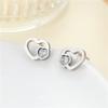 AliExpress los pendientes metálicos de amor más vendidos para otoño incrustados con circonita pendientes de acero inoxidable pendientes pequeños simples venta al por mayor