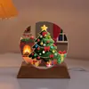 Árbol de Navidad Fruta de la Paz Luz Nocturna de Cristal de Colores Adornos Decorativos Creativos para Dormitorio Hogar Escritorio Regalo de Navidad