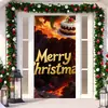 2026 Nova Cortina de Porta Banner de Natal Decoração de Fundo para Fotos ao Ar Livre com Papai Noel e Filhote