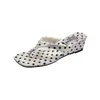 Chanclas de cuña de lunares estilo coreano para mujer, Nuevas sandalias casuales estilo vacacional para primavera y verano 2026