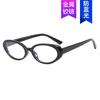 Armazón de gafas ovalado estilo coreano 2024 nuevo armazón de gafas de luz azul anti-moda cara pequeña se puede equipar con lente plana para miopía universidad