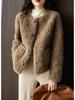 Casaco Curto de Veludo Granulado Estilo Chanel Transfronteiriço para Mulheres, Novo Estilo Outono e Inverno 2025, Elegante e Feminino, Resistente ao Vento e Quente