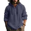Moletom com Capuz de Algodão e Linho Manga Longa Casual Cor Sólida Tendência Hoodie Transfronteiriço Estilo Casual Levemente Maduro Casual Simples