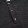 Camiseta simples de linho com gola Henley masculina, absorvente de umidade, fibra de bambu, algodão, respirável, casual, 50, moderna, manga curta, primavera, verão