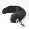 Tapón anal de zorro blanco, juguete sexual, pequeño tapón anal de piel artificial, cola de zorro, tapón anal de metal en la trastienda.
