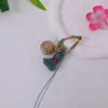 Llavero de Nudo de Diamante Graduado de Hortensia Exquisito Tejido a Mano Colgante Anti-Pérdida para Bolso Adorno de Borla Colorida