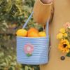 Linda Cesta de Picnic, Cesta de Frutas Portátil para Niños, Cesta Tejida de Algodón para Exteriores, Exclusivamente para Exportación Transfronteriza