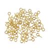 Accesorios colgantes con forma de ojo de oveja de latón dorado de 14 quilates con conservación del color, material para pulseras y collares, soporte para alfiler de perla.