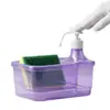 Dispensador de Detergente para Cocina y Jabón de Manos con Caja de Almacenamiento para Esponja Raspadora, Dispensador de Jabón, Soporte para Jabón, Instalación sin Taladro