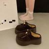 Zapatos Birkenstock Canguro de Suela Gruesa para Aumentar la Altura 2025 para Ropa de Exterior de Otoño Zapatillas de Media Caña Baotou para Mujer Zapatos Birkenstock de Una Pierna