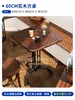 Café Retrô Americano Mesa e Cadeira de Madeira Maciça Combinação Padaria Sobremesa Loja de Chá com Leite Mesa Restaurante Ocidental Comercial Mesa Quadrada