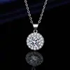 Colar de moissanita imitação 2 quilates feminino banhado a platina pt950 corrente clavicular pingente de zircônia oito corações oito flechas joia