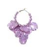 Pendientes largos de estilo Chanel de un solo canal, lujo ligero, elegantes, combinan con todo, perla artificial brillante, color púrpura, pétalos multicapa, pendientes para mujer