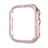 Adecuado para Funda de Reloj Apple S12 de un Solo Diamante, Funda Protectora Hueca Incrustada con Diamantes para Apple Watch 42/46 mm con Borde de Diamantes