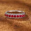 Corindón Rojo Verde Para Destello Explosivo Hielo Triturado Cortado Circonita Pequeña Fresca Diaria Versátil Sensación de Alta Gama Anillos Apilables Anillo Abierto Mujer