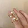 Anillo delgado multicapa con sentido del diseño, anillo de perlas, personalidad femenina, único, nicho, exquisito, moda, para el trabajo, pendientes versátiles, pendientes