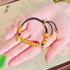 Jin Yan Long No Cae Sha Jin Ji Yan Pulsera de Bobina Giratoria Ping An Alegría Pulsera de Cuerda de Mano Tejida a Mano Femenina