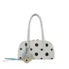 Bolsa Boston Baguette de Bolinhas Niche Coreana Feminina 2026 Nova Simples de Ombro Único Sob o Braço Bolsa Almofada