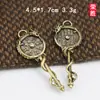 Rongsheng Estilo Étnico Llave Montaña Cinabar Flor Fantasma Bolsa de Dinero Bagua Calabaza Colgante Cadena de Llaves de Aleación de Zinc Colgante Portátil