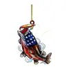 Colgante Navideño Personalizado Transfronterizo para Entusiastas de la Pesca Adorno Plano Acrílico para Colgar en el Coche
