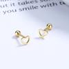 Pendientes de plata de ley 925 con forma de corazón para mujer, sencillos, pequeños y exquisitos, con diseño de nicho.