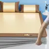 Tapete Gelado de Seda de Gelo para Verão para Uso Doméstico, Novo Modelo 2026, Uso Duplo para Inverno e Verão, Tapete de Bambu Lavável à Máquina, Lençol de Cama de Verão, Tapete de Palha