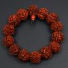 Suministro del Fabricante Pulsera de Rudraksha Grande sin Dientes de Fuente de Carne de Explosión de Cinco Pétalos Nepalesa Pulsera Cuentas Budistas Wenwan Venta al por Mayor
