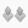Pendientes florales de plata vintage transfronterizos europeos y americanos con un diseño geométrico de alta gama, versátiles para la moda de verano y el uso diario, para mujer