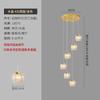 Lustre Longo para Escada Moderno Simples Escada Duplex Cristal Estilo Americano Luxo Leve Villa Arranha-céu Rotativo Lâmpadas de Sótão