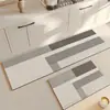 Tapete de Cozinha de Terra de Diatomáceas Estilo Wabi-Sabi de Alta Qualidade, Absorvente de Água, Antiderrapante, Resistente a Manchas, Resistente ao Desgaste, Tapete Longo para Sala de Jantar, Em Estoque para Atacado