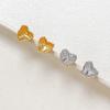 Pendientes de oro auténtico chapados en cobre de 18 quilates con forma de corazón irregular, con efecto rizada, para hacer tú mismo, accesorios para aretes.