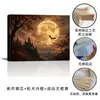 Pintura decorativa de três bruxas mais vendida da Amazon para Halloween, pintura sem moldura de floresta de outono vintage para decoração de parede da sala de estar