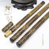 Quemador de incienso de tubo de línea extraíble de Guanyin con polvo dorado tallado en oro de varilla roja antigua de artesanía de madera y bambú vintage, caja de incienso al por mayor