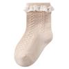 Calcetines de Primavera y Otoño para Bebé Calcetines de Algodón Peinado Transpirables de Media Caña Calcetines Calados para Niñas Calcetines Princesa sin Costuras para Bebé