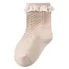 Calcetines para Bebé 2026 Otoño e Invierno Algodón Peinado Transpirables Calcetines de Encaje para Niñas Calcetines de Princesa Sin Costuras que no Aprietan
