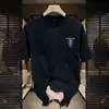 Camiseta Estampada de Manga Curta Masculina Tendência Estilo Americano Marca Ins Nova Moda Verão 2026 Camiseta Versátil Unissex com Gola Redonda para Homens