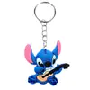 Llavero de Stitch Azul Colgante para Coche Accesorios Llavero de Mochila Escolar DIY Dibujo Animado Colgante Pequeño Colgante Venta al por Mayor